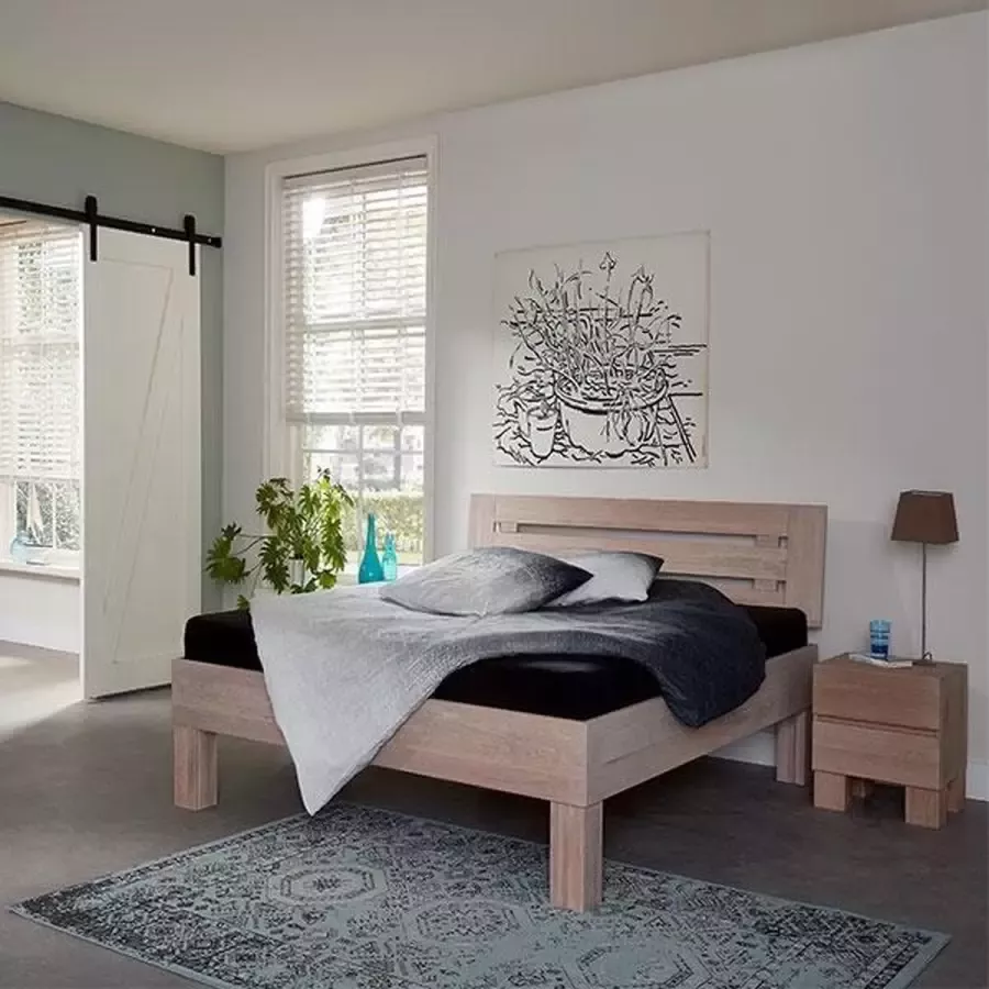 Bed Box Holland Massief eiken houten bed Gabrovo Premium 140x210 Natuur geolied