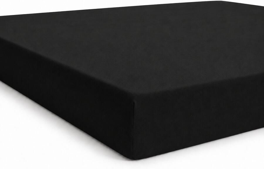 Bed Care Jersey Stretch Hoeslaken 200x200 220 100% Katoen 40CM Hoekhoogte Zwart - Foto 2