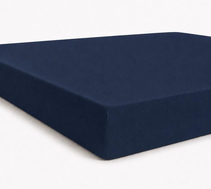 Bed Care Jersey Stretch Hoeslaken 90x200 100% Katoen 30CM Hoekhoogte Donker Blauw - Foto 2