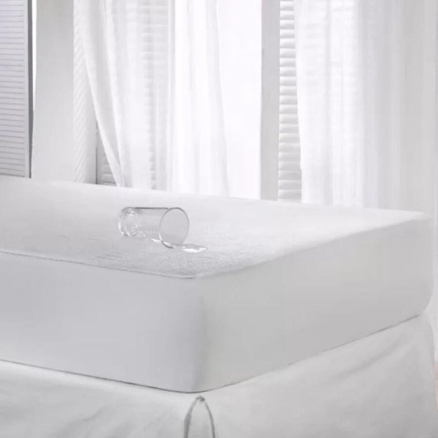 Bed Care Badstof Matrasbeschermer Waterdicht 180x200 +30 cm Lits-jumeaux Wasbaar & Sneldrogend Ademend & Vochtregulerend Elastiek Rondom