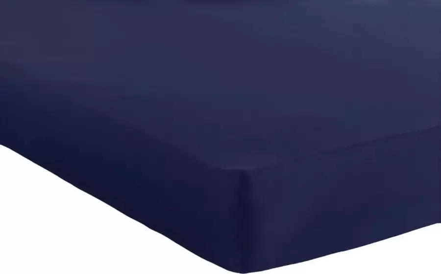 Bed Care Jersey Stretch Hoeslaken 140x200 100% Katoen 30CM Hoekhoogte Donker Blauw