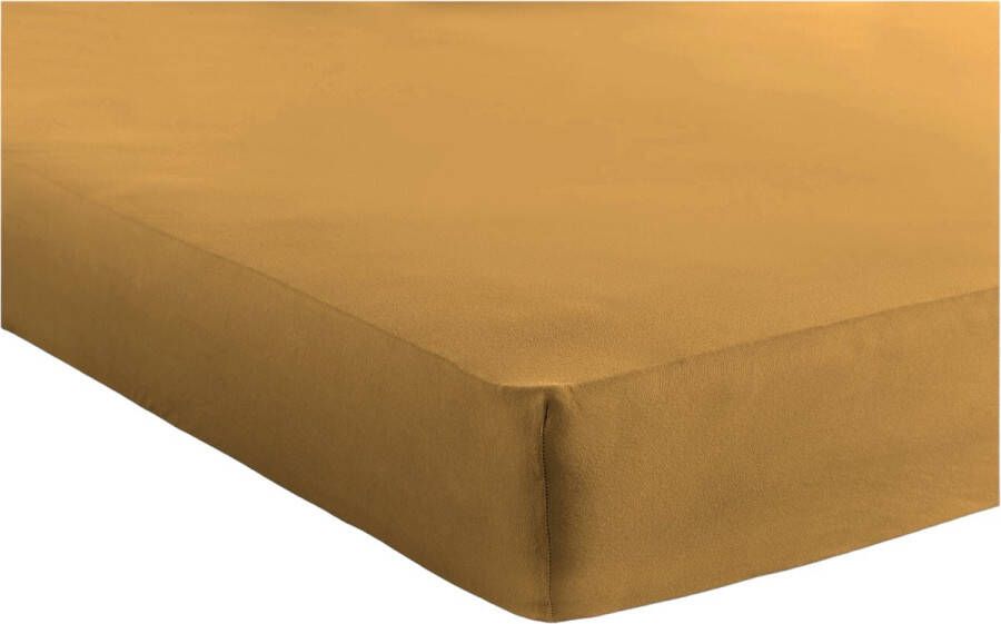 Bed Care Jersey Stretch Hoeslaken 140x200 100% Katoen 30CM Hoekhoogte Oker