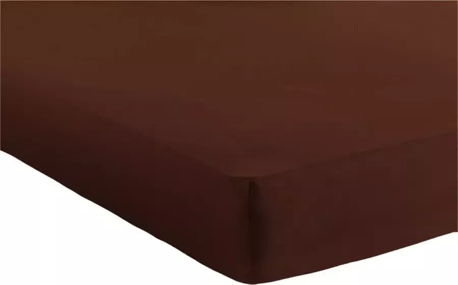 Bed Care Jersey Stretch Hoeslaken 160 180x200 100% Katoen 30CM Hoekhoogte Donker Bruin