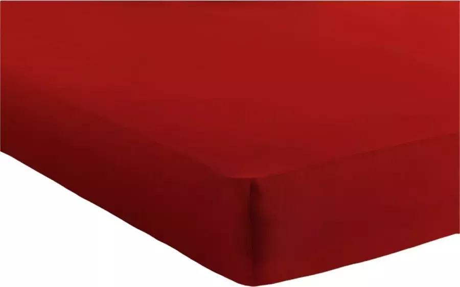 Bed Care Jersey Stretch Hoeslaken 200x200 220 100% Katoen 40CM Hoekhoogte Rood