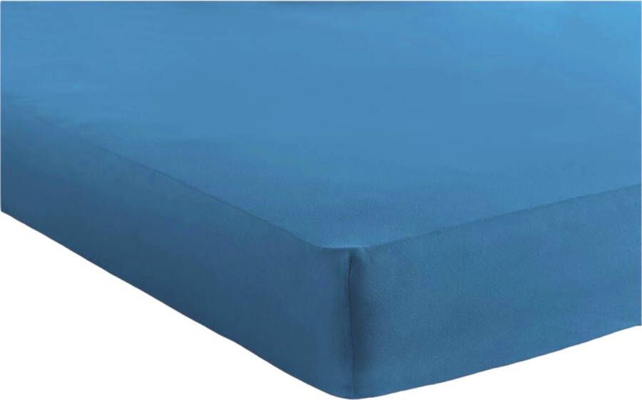 Bed Care Jersey Stretch Hoeslaken 90x200 100% Katoen 30CM Hoekhoogte Blauw