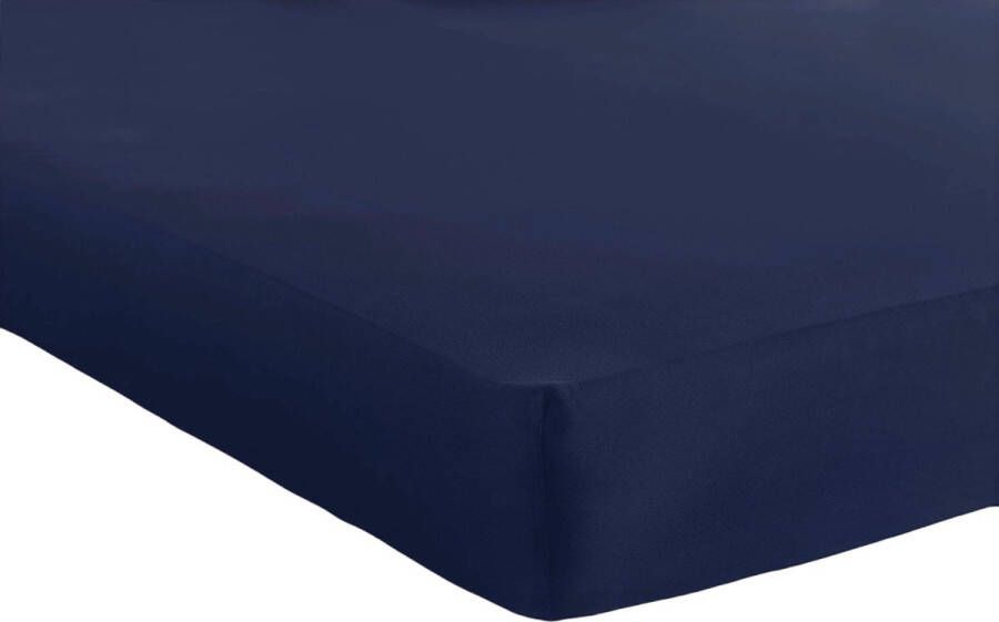 Bed Care Jersey Stretch Hoeslaken 90x200 100% Katoen 30CM Hoekhoogte Donker Blauw