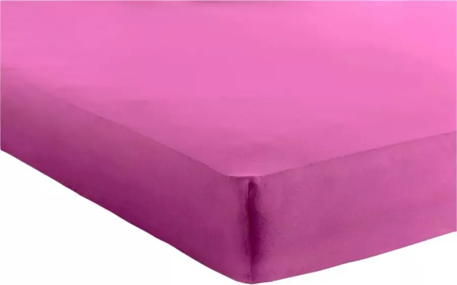 Bed Care Jersey Stretch Hoeslaken 90x200 100% Katoen 30CM Hoekhoogte Donker Roze