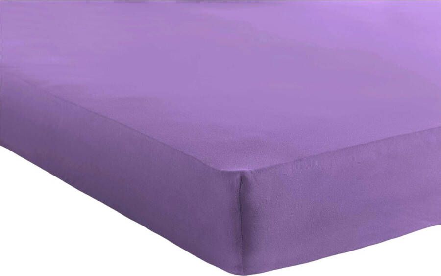 Bed Care Jersey Stretch Hoeslaken 90x200 100% Katoen 30CM Hoekhoogte Paars