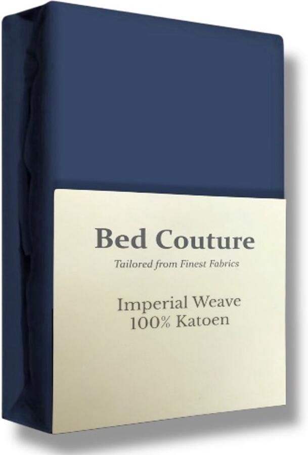 Bed Couture Twill Hoeslaken van 100% Katoen Twijfelaar 120x200cm Hoekhoogte 30cm Ultra Zacht en Duurzaam Navy - Foto 2