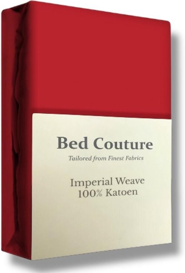 Bed Couture Twill Hoeslaken van 100% Katoen Twijfelaar 120x200cm Hoekhoogte 30cm Ultra Zacht en Duurzaam Rood