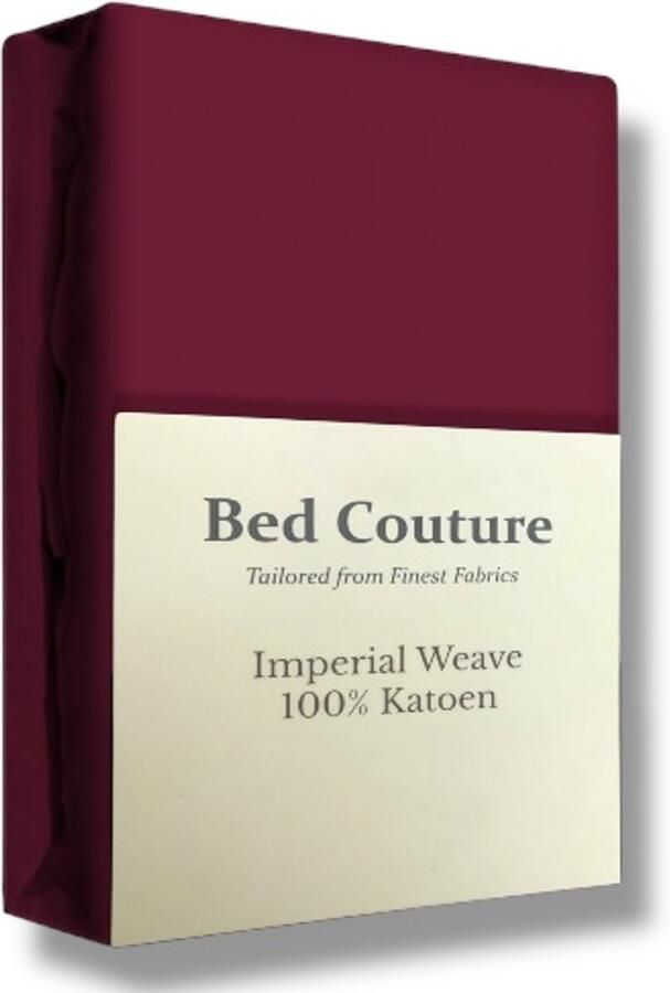 Bed Couture Twill Hoeslaken van 100% Katoen Twijfelaar 120x200cm Hoekhoogte 30cm Ultra Zacht en Duurzaam Cabernet - Foto 2