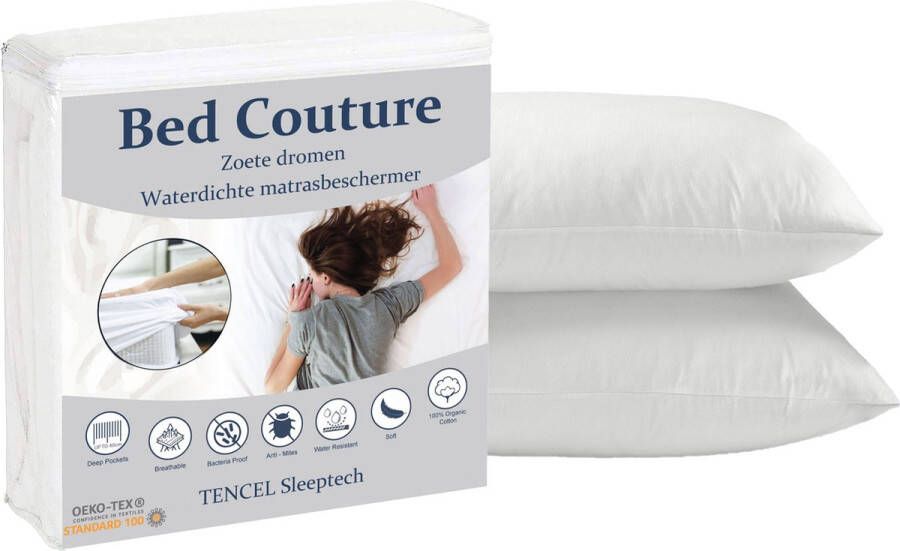 Bed Couture Hoogwaardige TENCEL™ Kussenbeschermer 2 stuks 80 x 80cm 100% waterdicht Optimale Bescherming Ademend Antibacterieel