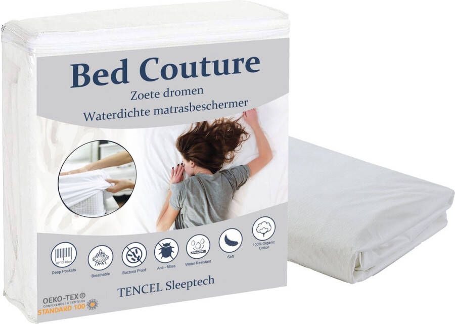 Bed Couture Hoogwaardige TENCEL™ Matrasbeschermer 100% Waterdicht Optimale Bescherming Ademend Antibacterieel 120x200 cm hoekhoogte 40cm met rondom elastiek