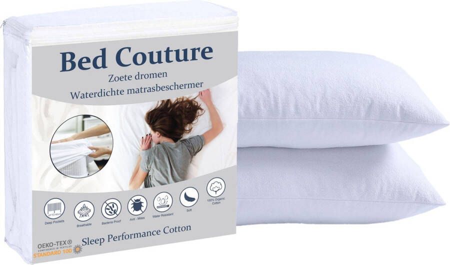 Bed Couture Kussenbeschermer SLEEP PERFORMANCE KATOEN 2 stuks 50 x 70cm 100% waterdicht Optimale Bescherming Ademend Antibacterieel