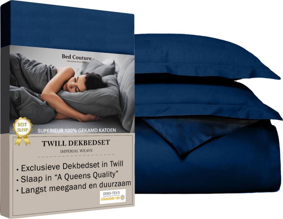 Bed Couture Twill Katoen Dekbedovertrek set 135x200 + 2 kussenslopen 50x70 Luxe 100% Katoen voelt soepel en ultra zacht Wit zwart