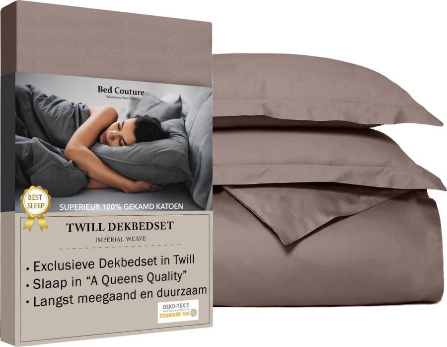 Bed Couture Twill Katoen Dekbedovertrek set 135x200 + 2 kussenslopen 80x80 Luxe 100% Katoen voelt soepel en ultra zacht Wit zwart