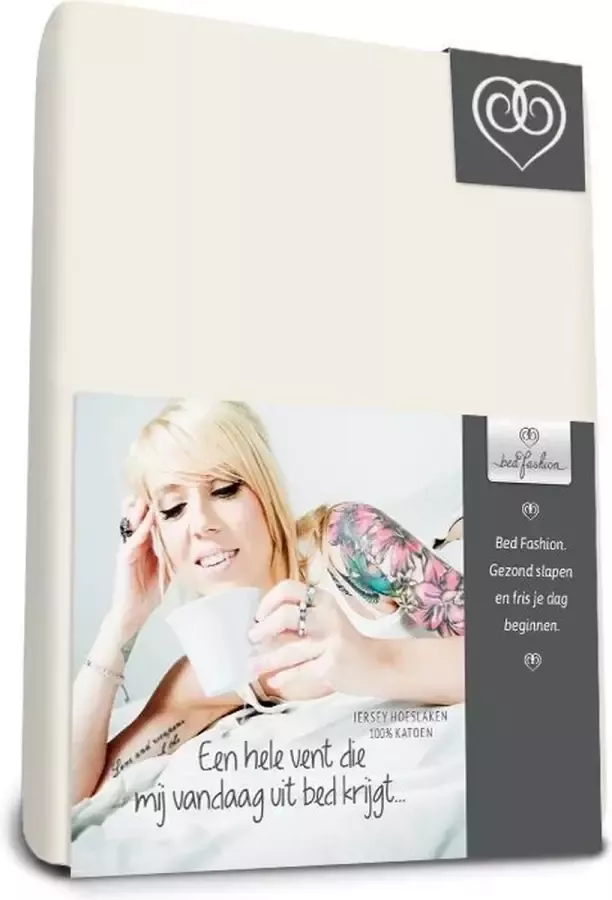 Bed-Fashion jersey hoeslaken voor boxspring Creme 120 x 200 cm creme