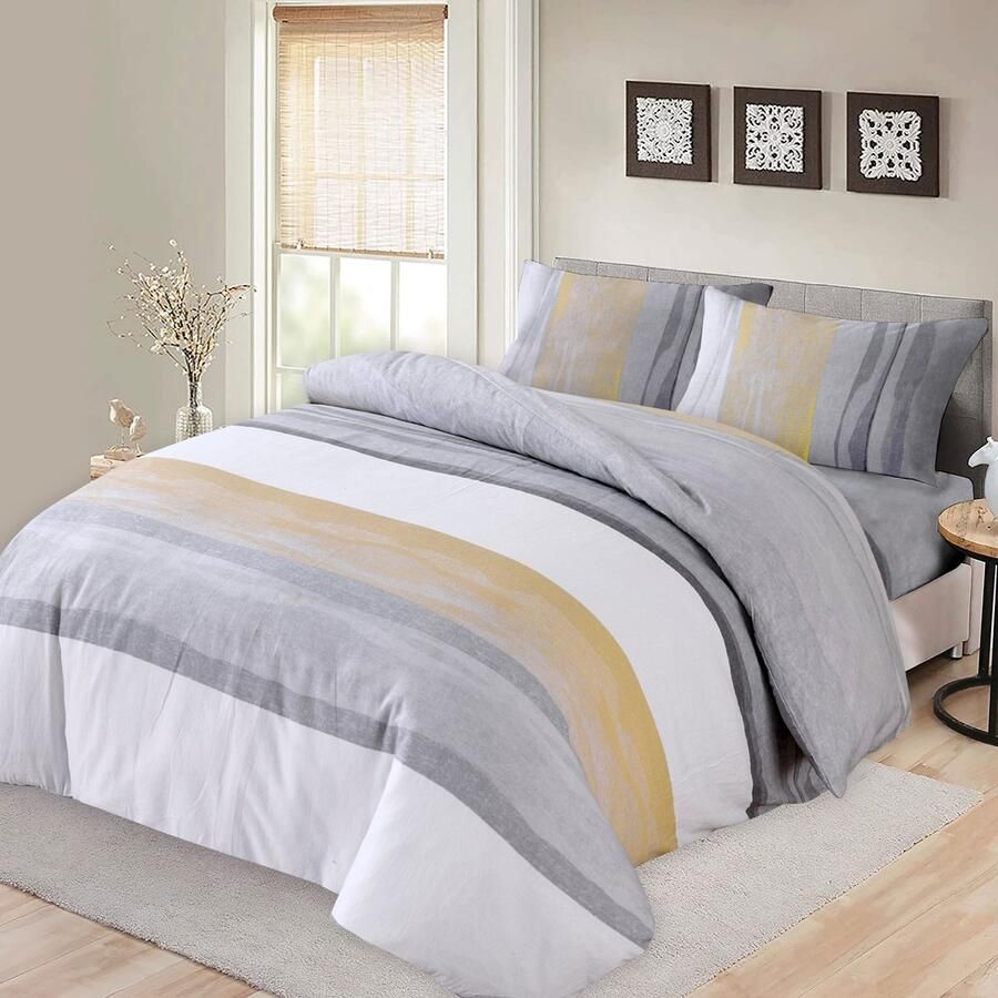 BED GLOW & APPAREL – 2-Persoons Dekbedovertrekset 200x200 cm met 2 Kussenslopen 60x70 cm – 100% flannel