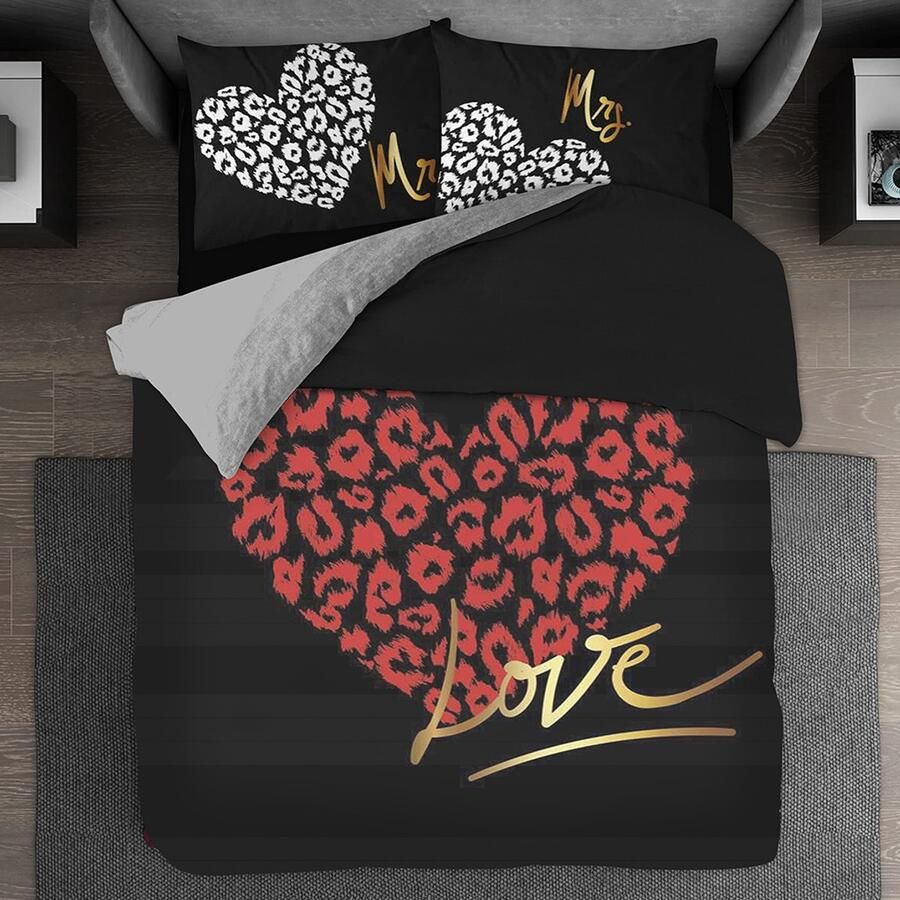 BED GLOW & APPAREL SPECIAAL VALENTIJNSDAGGE SCHENK!!! Dubbele persoons Dekbedovertrekset 200 x 200 cm en 2 kussensloops 60x70 cm 100% katoen HART PATROON