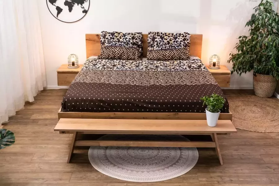 Bed op maat Zwevend bed Mila inclusief hoofdbord en nachtkastje met lade 200 x 200