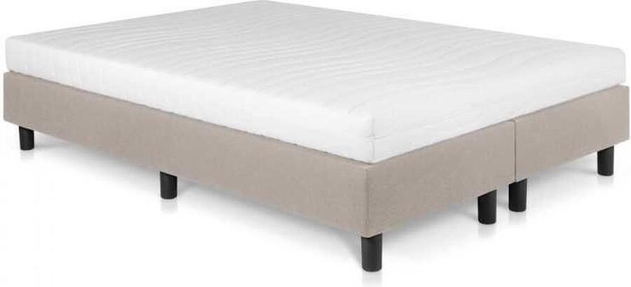Bed4less Boxspring 140 x 200 cm Met Matras Tweepersoons Beige
