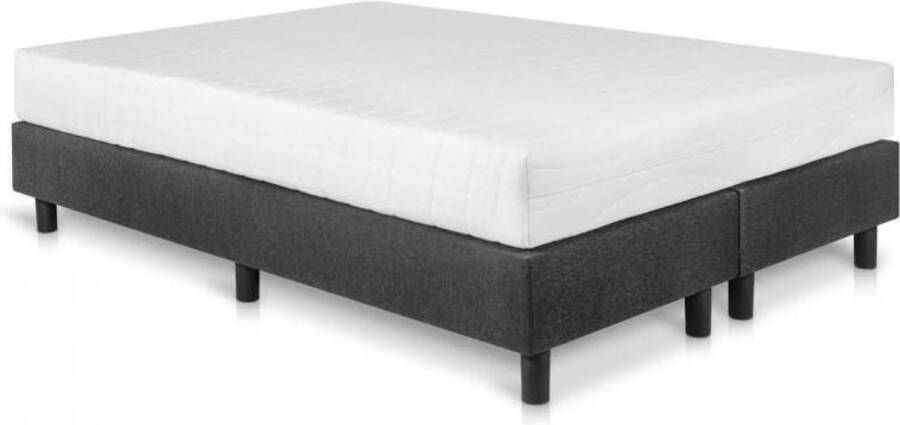 Bed4less Boxspring 120 x 190 cm Met Matras Twijfelaar (120 cm breed) Antraciet