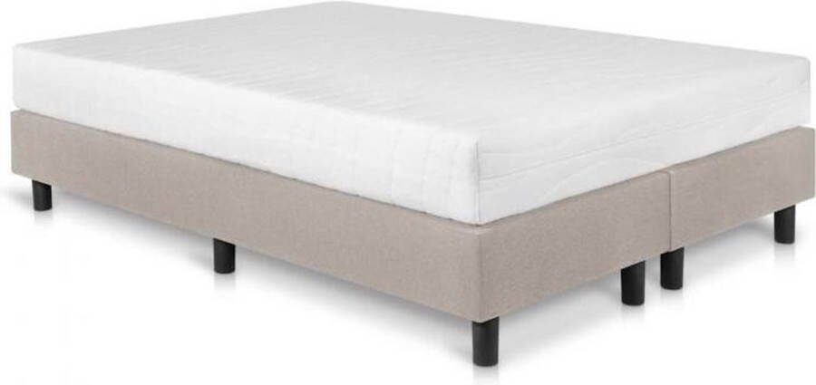 Bed4less Boxspring 140 x 200 cm Met Matras Tweepersoons Beige