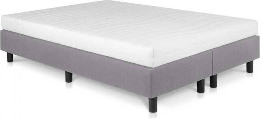 Bed4less Boxspring 160 x 200 cm Met Matras Tweepersoons Grijs