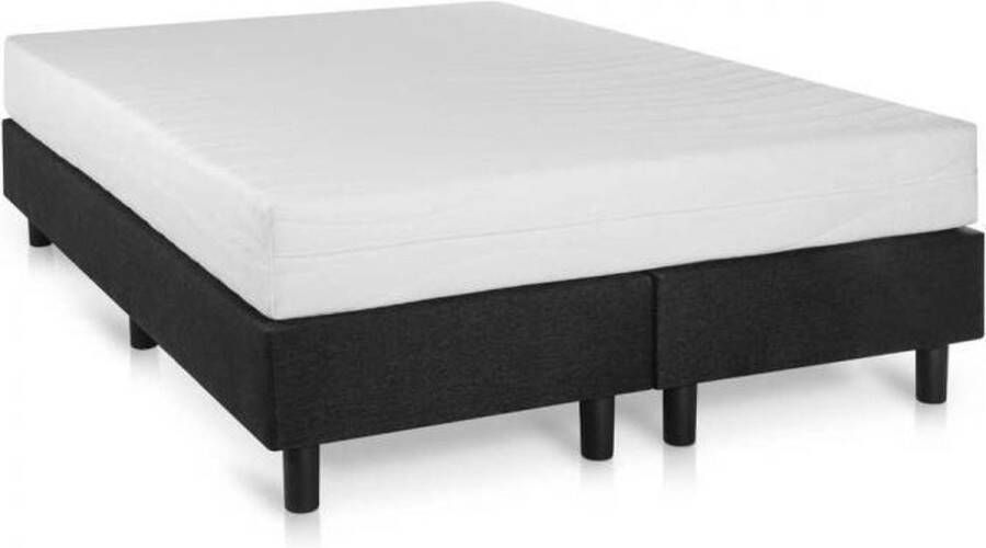 Bed4less Boxspring 160 x 200 cm Met Matras Tweepersoons Zwart - Foto 2