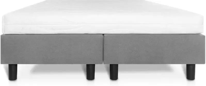 Bed4less Boxspring Student Basic Lichtgrijs 140x210 cm Comfort Foam Matras