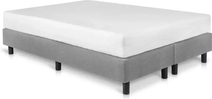 Bed4less Boxspring Student Basic Lichtgrijs 180x210 cm Pocket matras 7-zones
