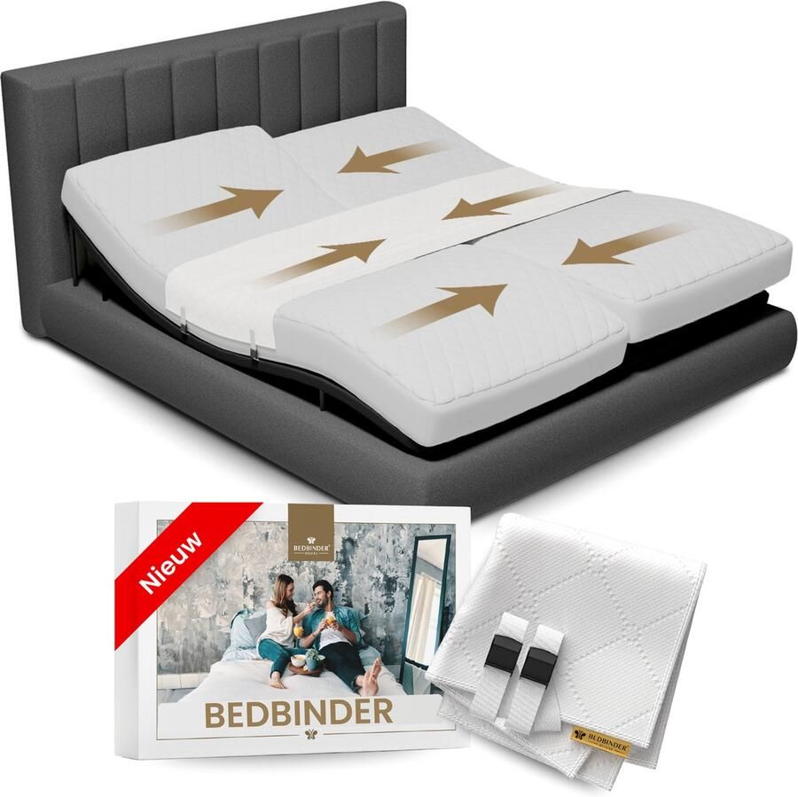 Bedbinder DeLuxe 180x200 Universele Matraswig met Band Liefdesbrug voor Matrassen Matrasbinder Antislip de Vervangt Matras Wig Antislipmat & Matrasonderlegger Anti Slip Matras Binder & Comfor Luxe Matraswiggen voor Boxspring Bed & Topper
