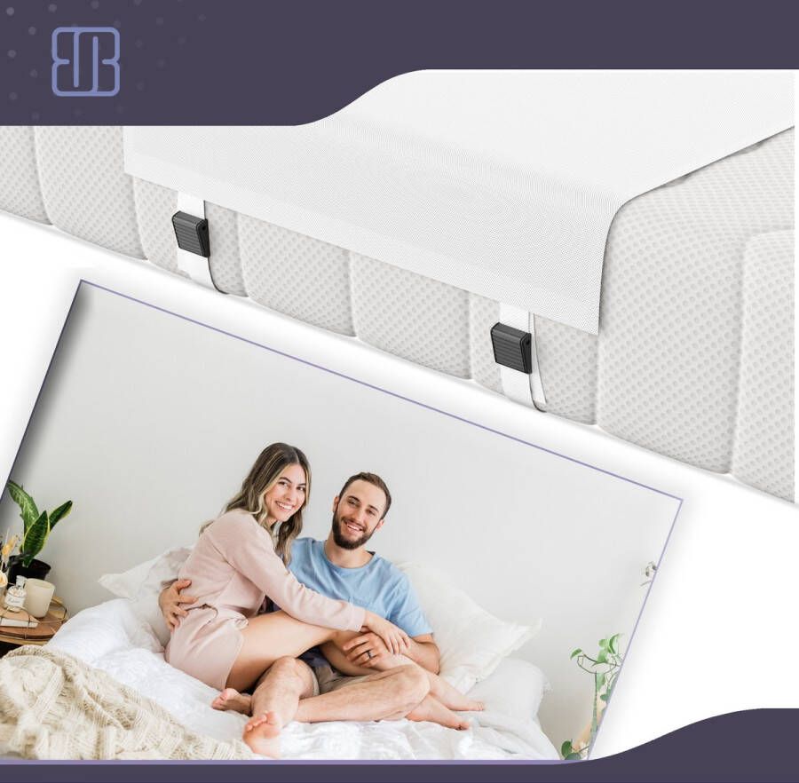 Bedbinder DeLuxe Matraswig Bedbinder met Band Voorkom schuivende Matrassen Tussenstuk Matras Bij Elkaar Houden Liefdesbrug Binder Universeel - Foto 2