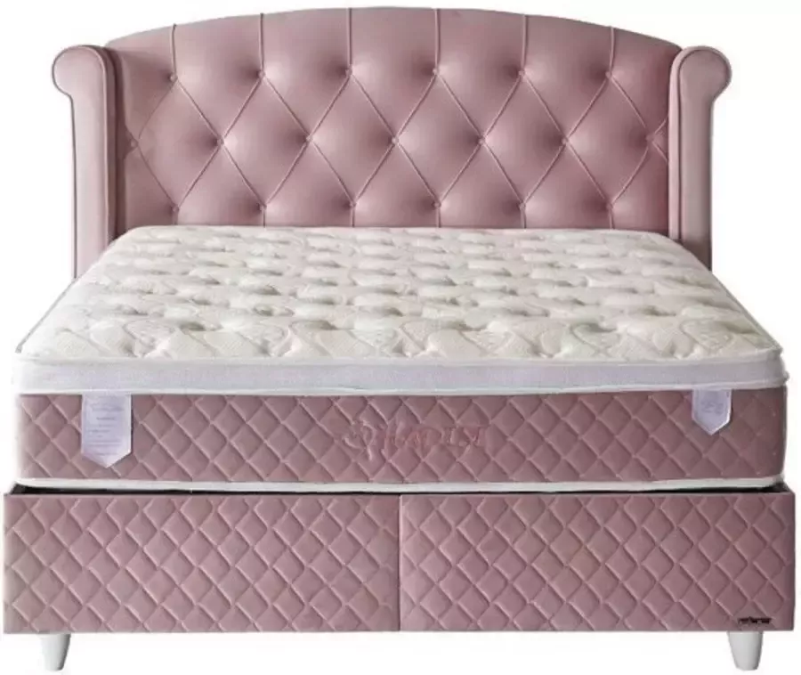 Bedden Amsterdam 2persoons Boxspring met Opbergruimte – Luxe Roze boxspring met opbergruimte 180X200