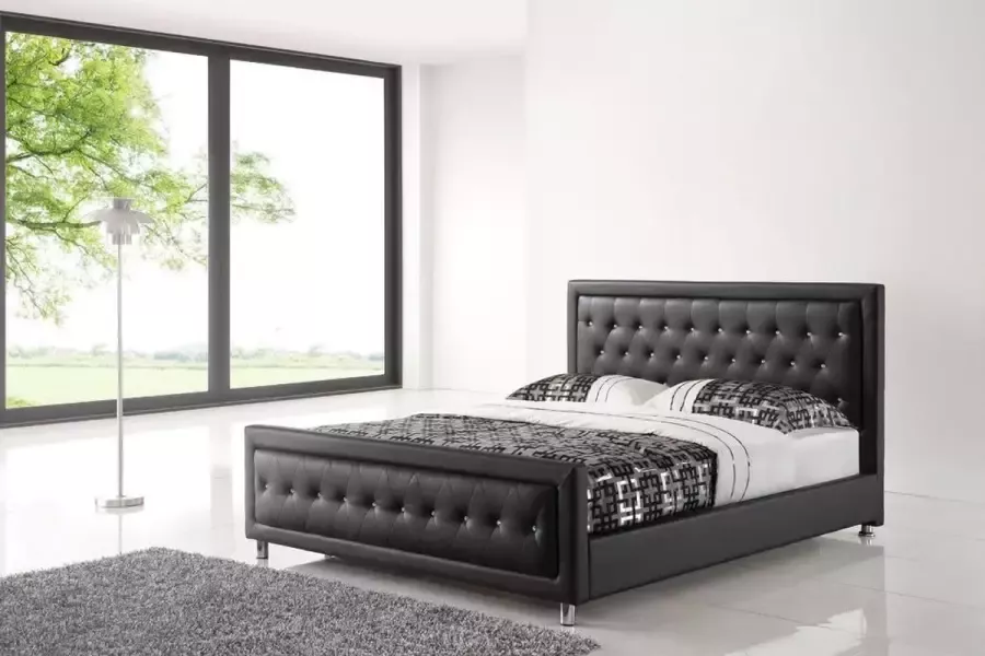 Bedden Amsterdam 2persoons Ledikant – Diamond Ledikant zwart 160X200