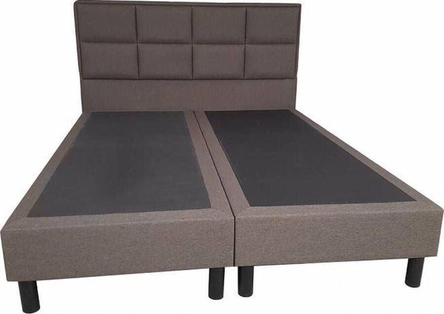 Bedden Amsterdam Boxspring Kristal 2 persoons zonder matras bruin-antraciet mix