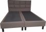 Bedden Amsterdam Boxspring Kristal 2 persoons zonder matras bruin-antraciet mix - Thumbnail 2