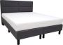 Bedden Amsterdam Boxspring Kristal met bruin-antraciet stof 180X200 - Thumbnail 2