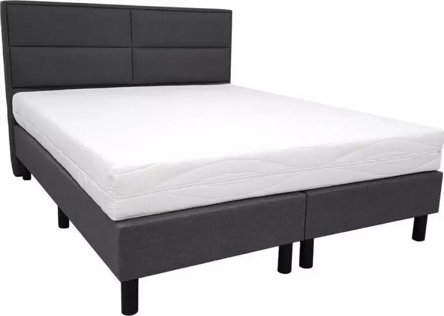 Bedden Amsterdam Boxspring Mercure antraciet stof 160X200