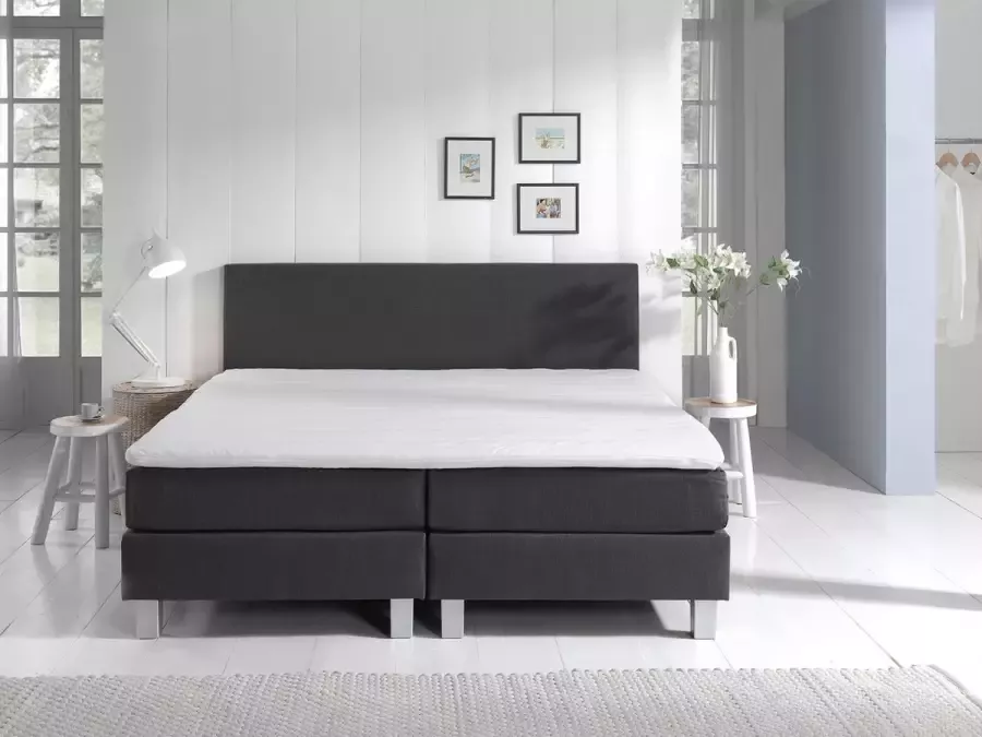 Beddenhut Boxspring 160x210 Complete set met matras & topper Antraciet