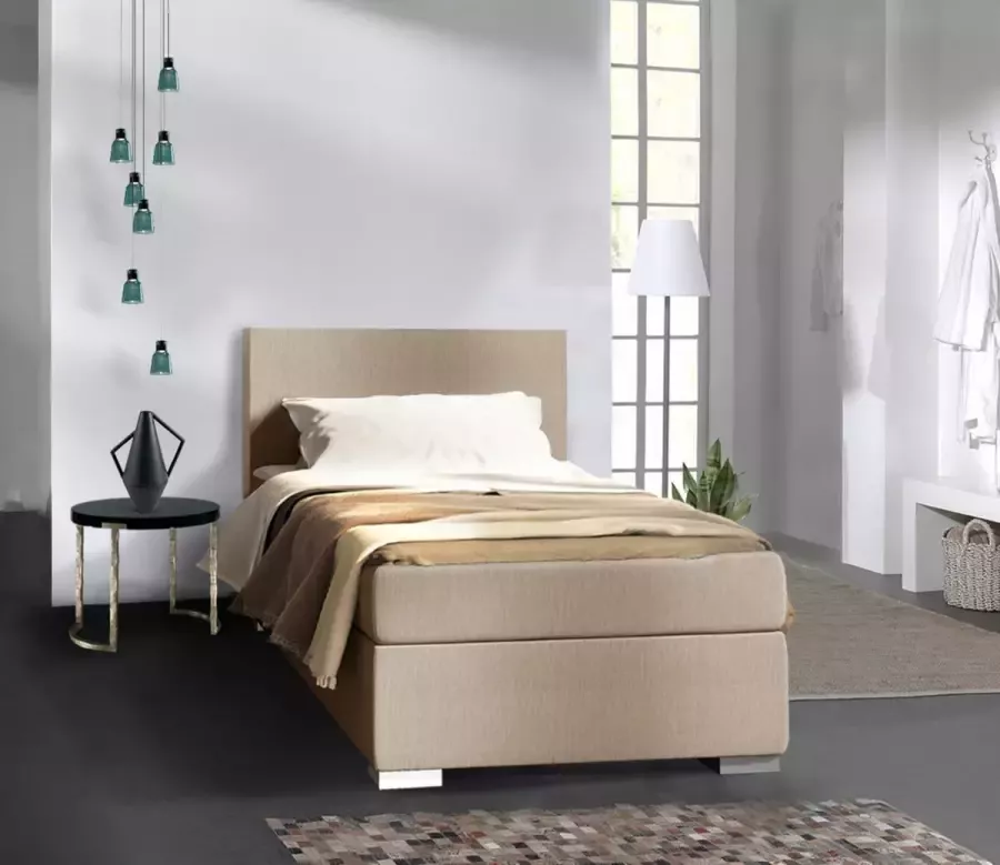 Beddenhut 21Home Boxspring 90x200 Complete set met matras & topper Beige