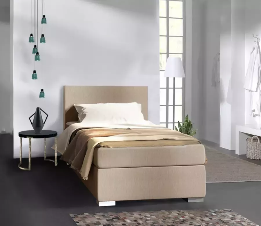 Beddenhut Hotel collection 90 x 200 Beige Complete boxspring + Topmatras & 4 seizoenen dekbed