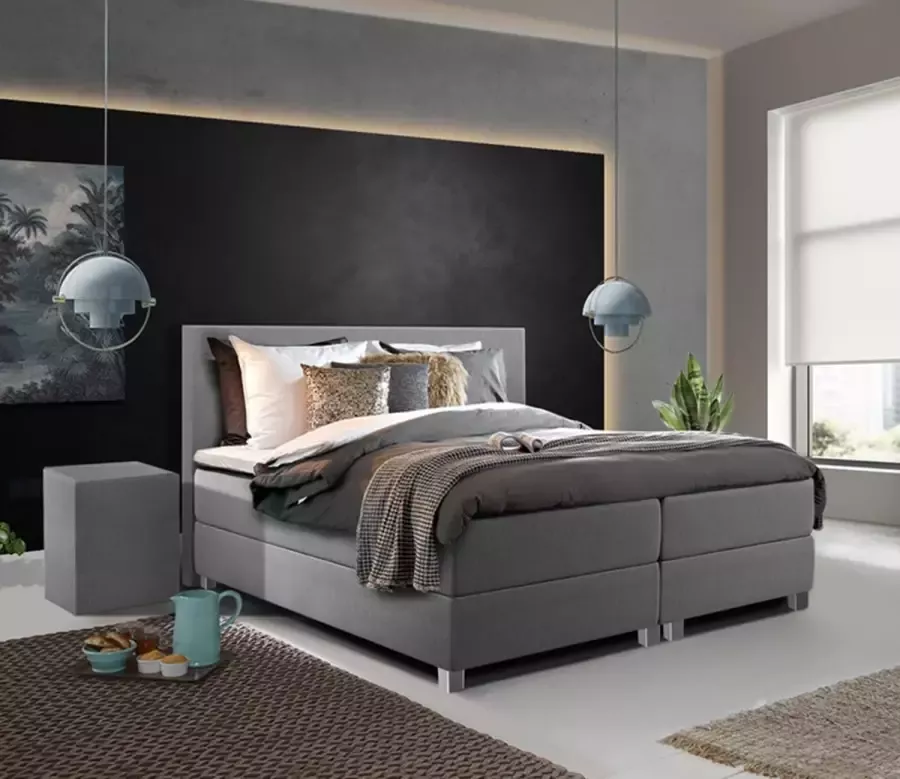 Beddenhut Hotel collection 140 x 200 Grijs Complete boxspring + Topmatras + 4 seizoenen dekbed