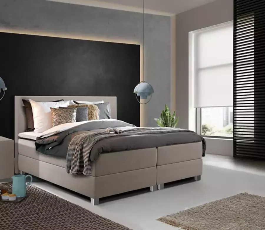 Beddenhut Hotel Collection 160x200 Complete boxspring set Beige Inclusief topper