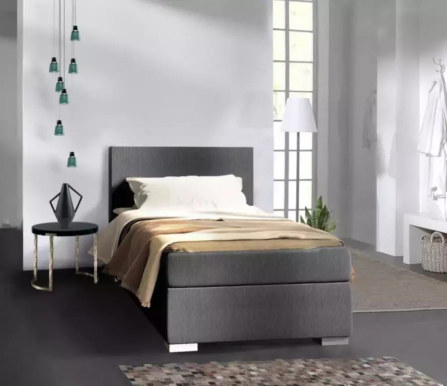 Beddenhut Hotel collection 90 x 200 Antraciet Complete boxspring + Topmatras + 4 seizoenen dekbed