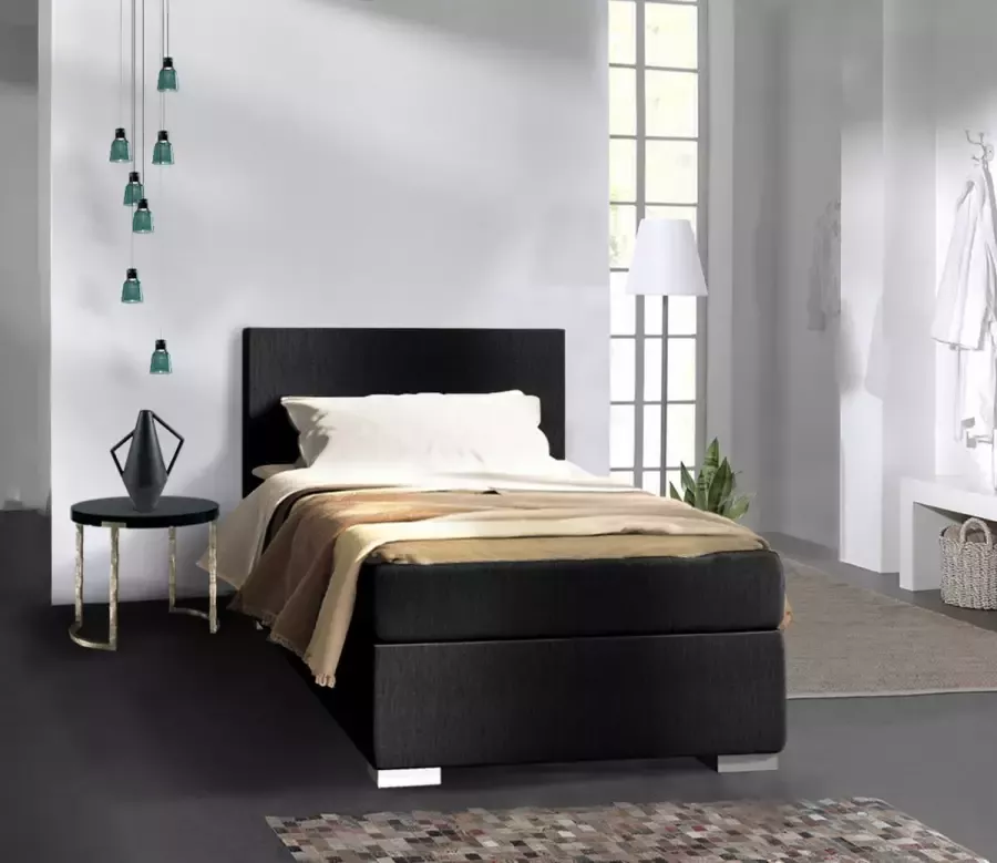Beddenhut Hotel collection 90 x 200 Zwart Complete boxspring + Topmatras + 4 seizoenen dekbed