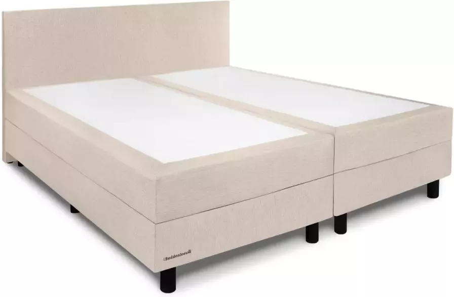 Beddenleeuw B.V. Beddenleeuw Boxspring Bed Mila 120x200 Incl. Hoofdbord + Matras Ecru