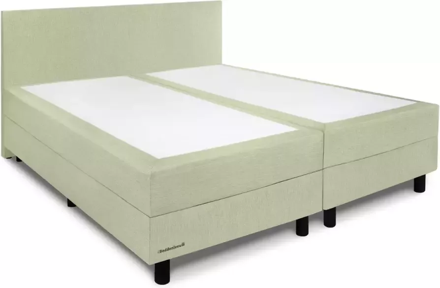 Beddenleeuw B.V. Beddenleeuw Boxspring Bed Mila 160x200 Incl. Hoofdbord + Matras Groen