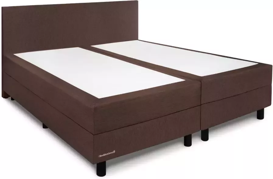 Beddenleeuw B.V. Beddenleeuw Boxspring Bed Mila 90x220 Incl. Hoofdbord + Matras Bruin
