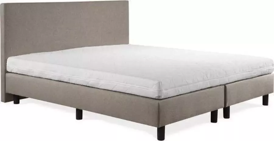 Beddenleeuw B.V. Beddenleeuw Boxspring Bed Nora 140x210 Incl. Hoofdbord + Matras Lederlook Antraciet (Skai)